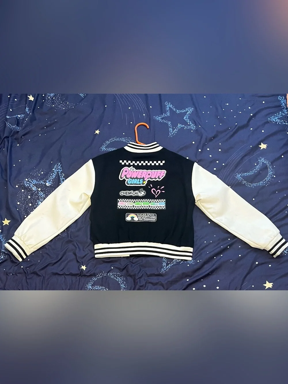 Girls Sz Small Power Puff Girls X JUSTICE Bomber Varsity Jacket